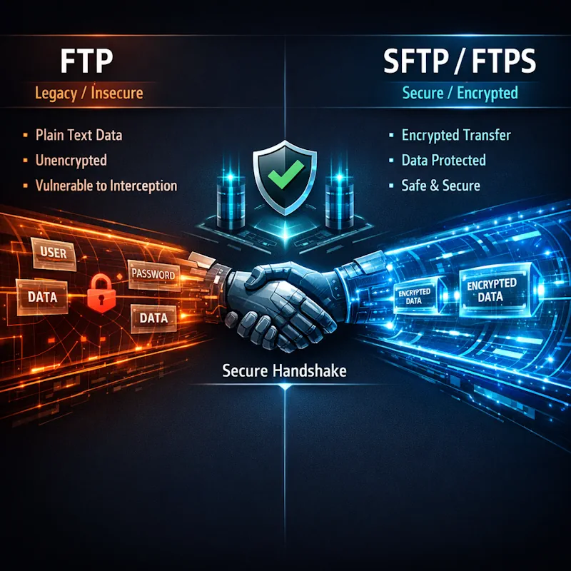 انواع پروتکل‌های انتقال فایل؛ از FTP ناامن تا SFTP نفوذناپذیر