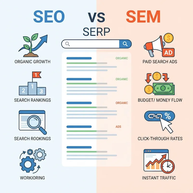 SEM چیست و چه تفاوتی با SEO دارد؟
