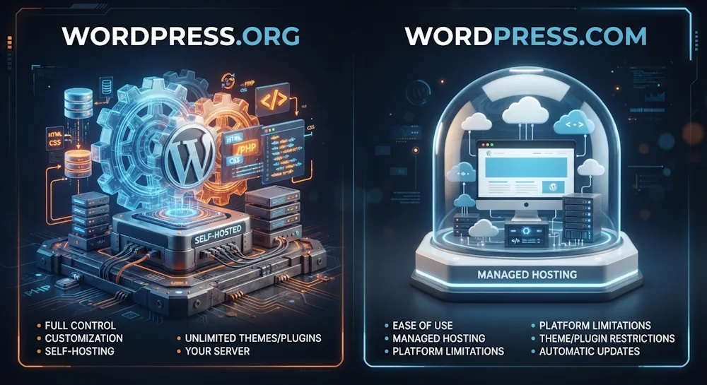 تفاوت بنیادین در میزبانی؛ بررسی WordPress.org در برابر WordPress.com