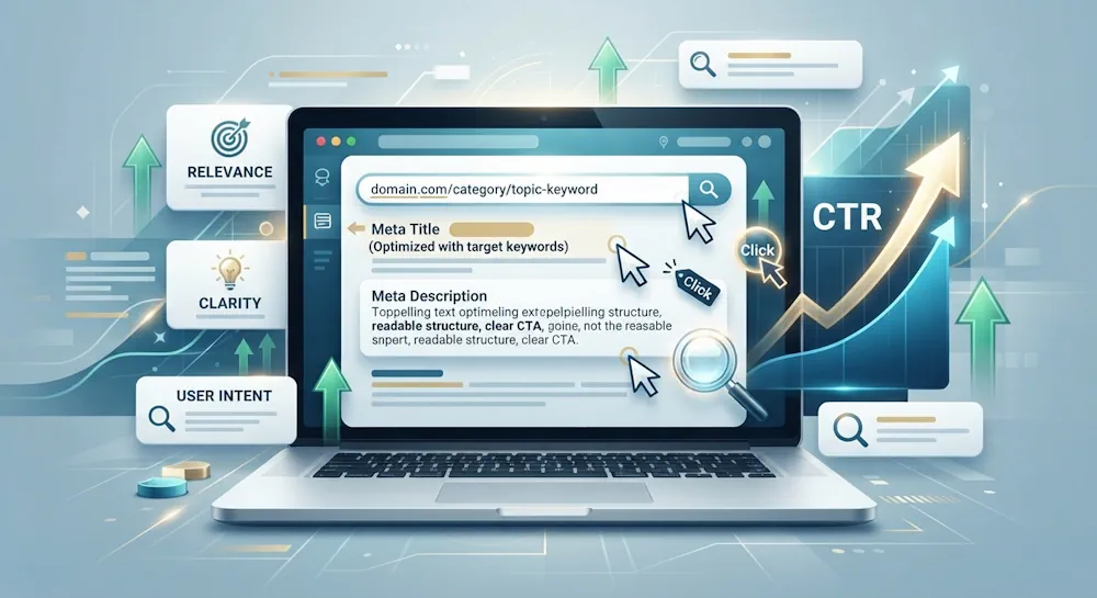بهینهسازی URL، متا تایتل و متا دیسکریپشن برای افزایش نرخ کلیک