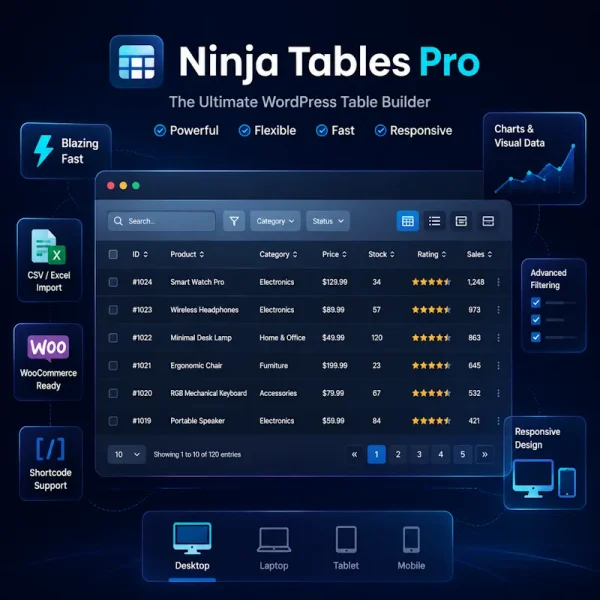 افزونه Ninja Tables Pro