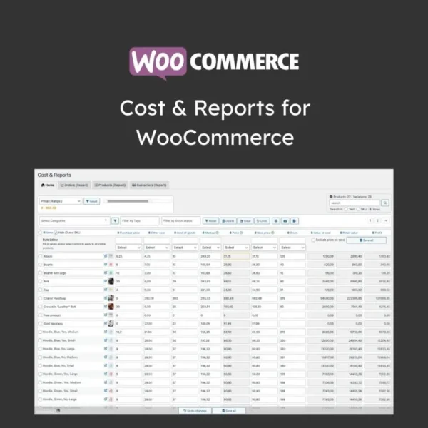 افزونه مدیریت هزینه و گزارشات فروش ووکامرس | پلاگین Cost & Reports