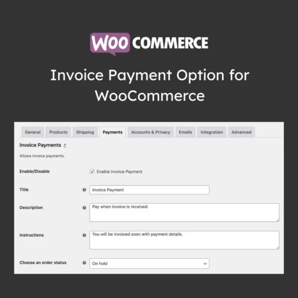 افزونه صدور فاکتور و پرداخت با فاکتور ووکامرس | پلاگین Invoice Payment Option